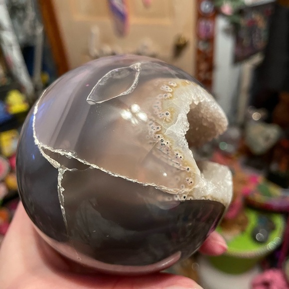 Agate druzy sphere - Picture 7 of 16